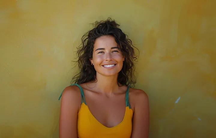 Woman smiling who has successfully completed ketamine treatment